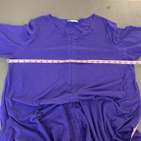 Bryn Walker Womens M Dress Tunic Purple Knit Lagenlook Minimalist Ruched Bamboo - Picture 13 of 15